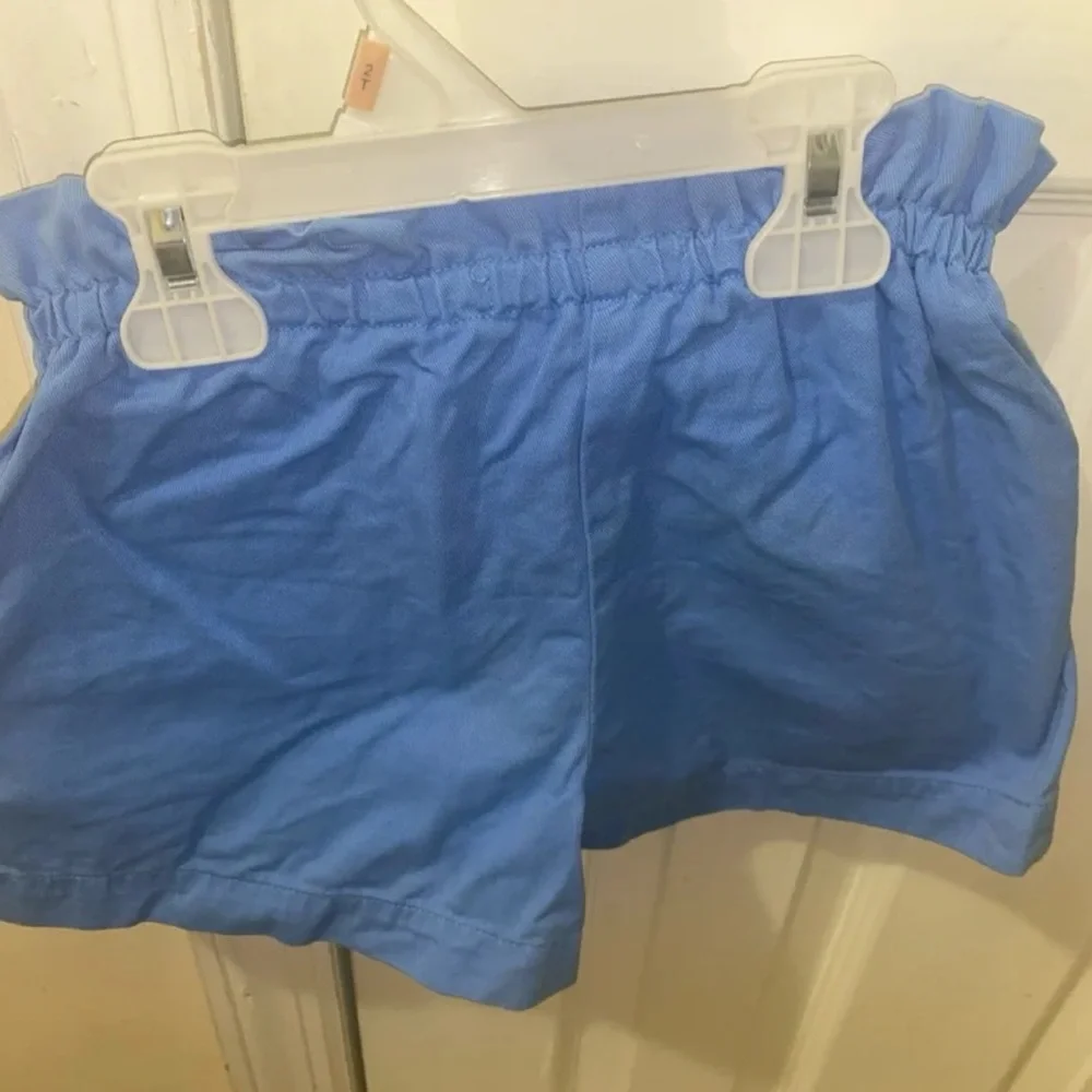 Zara Girls Blue Paperbag Waist Shorts Size 6 116cm Pull On